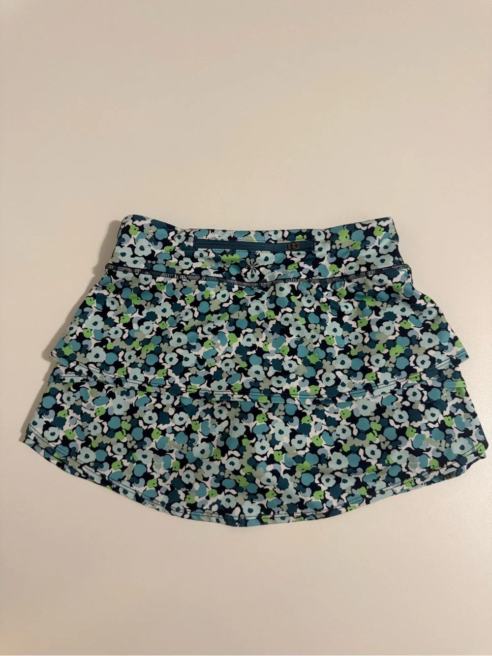 Athleta Girl Swing Skort Blue Green Floral design Sz. L 8-10
